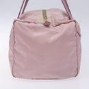 PRADA Boston Bag Nylon Pink Silver Auth 141532-4