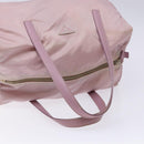 PRADA Boston Bag Nylon Pink Silver Auth 141532-7