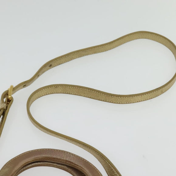 PRADA Logo jacquard Hand Bag Canvas 2way Beige Gold Auth 141533