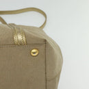 PRADA Logo jacquard Hand Bag Canvas 2way Beige Gold Auth 141533-17