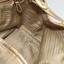 PRADA Logo jacquard Hand Bag Canvas 2way Beige Gold Auth 141533-21