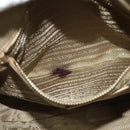PRADA Logo jacquard Hand Bag Canvas 2way Beige Gold Auth 141533-11