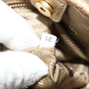 PRADA Logo jacquard Hand Bag Canvas 2way Beige Gold Auth 141533-12