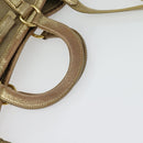 PRADA Logo jacquard Hand Bag Canvas 2way Beige Gold Auth 141533-7