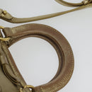 PRADA Logo jacquard Hand Bag Canvas 2way Beige Gold Auth 141533-14