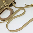 PRADA Logo jacquard Hand Bag Canvas 2way Beige Gold Auth 141533-8