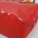 LOUIS VUITTON Monogram Vernis Reade PM Hand Bag Red Rouge M91088 LV Auth 141534-9