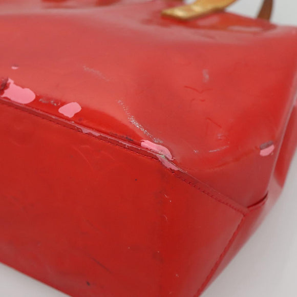 LOUIS VUITTON Monogram Vernis Reade PM Hand Bag Red Rouge M91088 LV Auth 141534