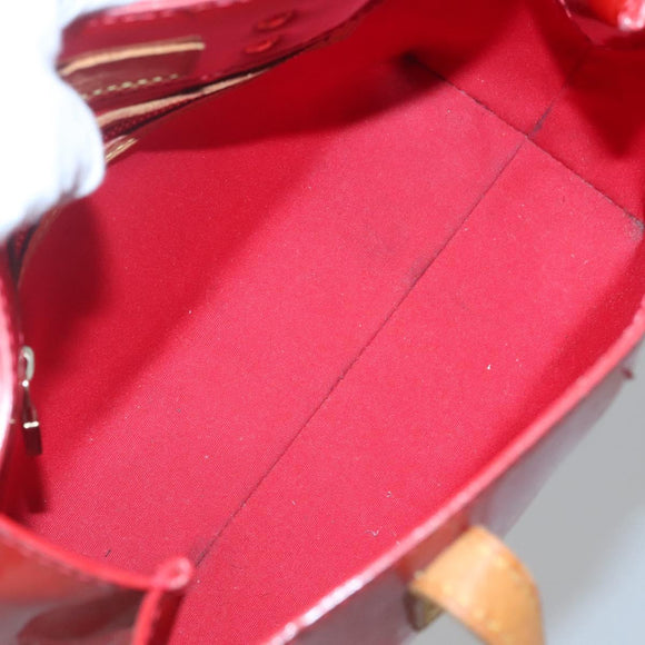 LOUIS VUITTON Monogram Vernis Reade PM Hand Bag Red Rouge M91088 LV Auth 141534