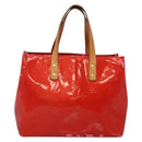LOUIS VUITTON Monogram Vernis Reade PM Hand Bag Red Rouge M91088 LV Auth 141534-13