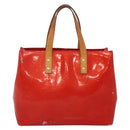 LOUIS VUITTON Monogram Vernis Reade PM Hand Bag Red Rouge M91088 LV Auth 141534-2