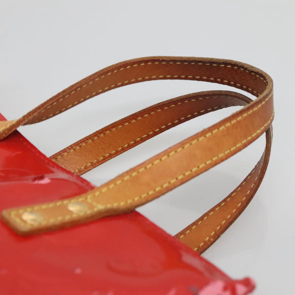 LOUIS VUITTON Monogram Vernis Reade PM Hand Bag Red Rouge M91088 LV Auth 141534