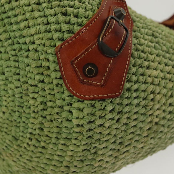 BALENCIAGA Hand Bag Raffia Green 236741 Auth 141545