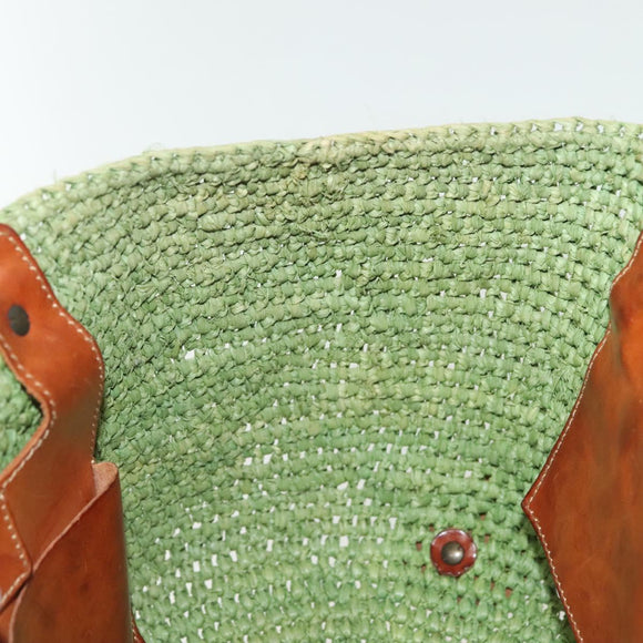 BALENCIAGA Hand Bag Raffia Green 236741 Auth 141545