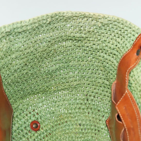 BALENCIAGA Hand Bag Raffia Green 236741 Auth 141545
