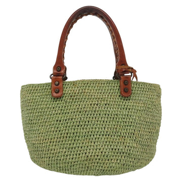BALENCIAGA Hand Bag Raffia Green 236741 Auth 141545 - 0