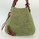 BALENCIAGA Hand Bag Raffia Green 236741 Auth 141545-3
