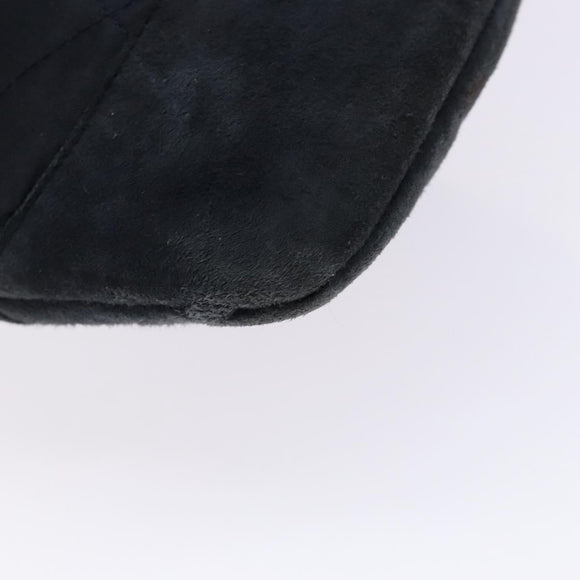 CHANEL Matelasse Pouch Satin Black CC Auth 141547