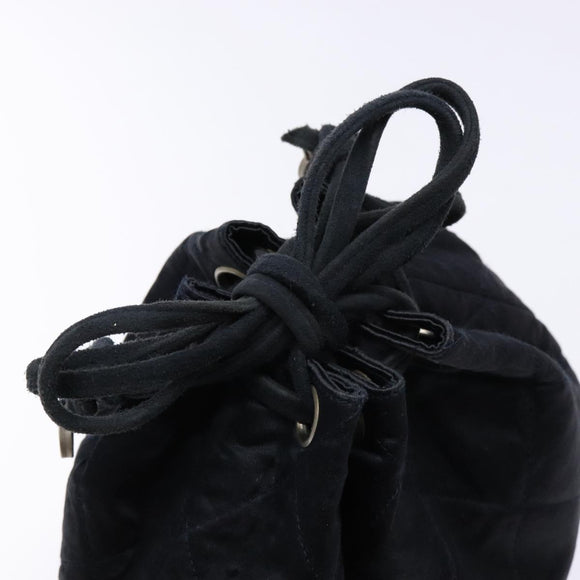 CHANEL Matelasse Pouch Satin Black CC Auth 141547