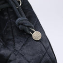 CHANEL Matelasse Pouch Satin Black CC Auth 141547-10