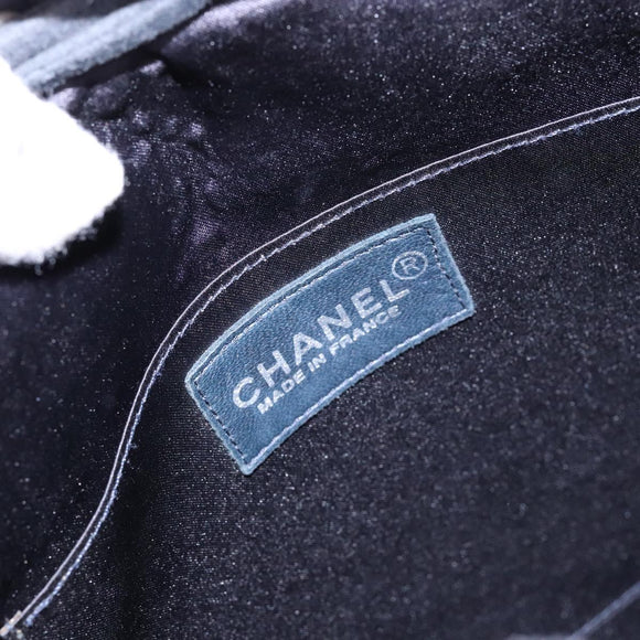 CHANEL Matelasse Pouch Satin Black CC Auth 141547