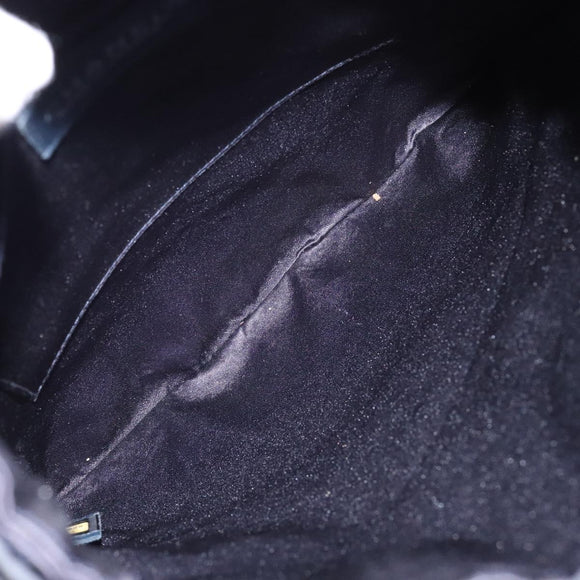 CHANEL Matelasse Pouch Satin Black CC Auth 141547