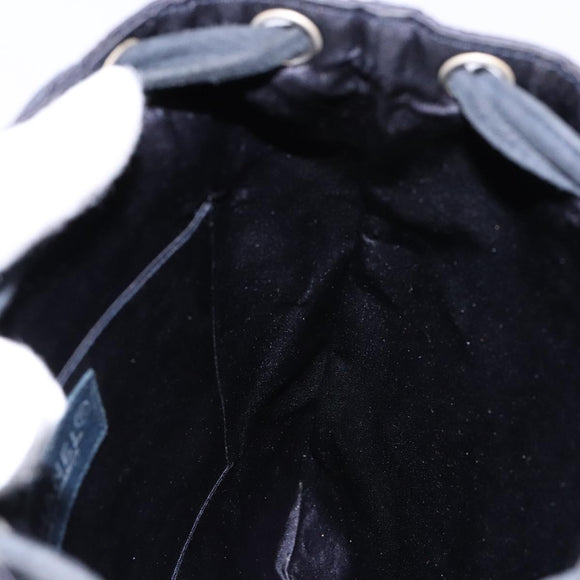 CHANEL Matelasse Pouch Satin Black CC Auth 141547