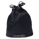 CHANEL Matelasse Pouch Satin Black CC Auth 141547-13