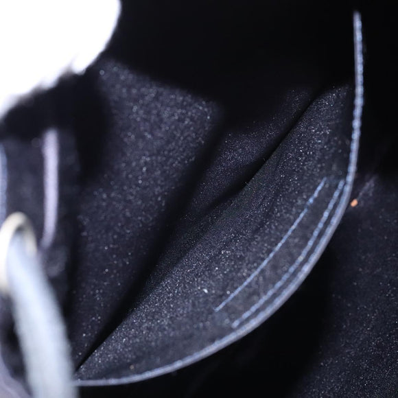 CHANEL Matelasse Pouch Satin Black CC Auth 141547