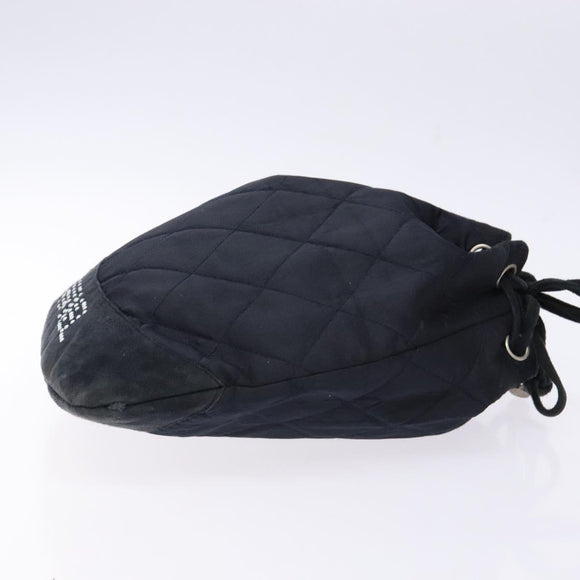 CHANEL Matelasse Pouch Satin Black CC Auth 141547