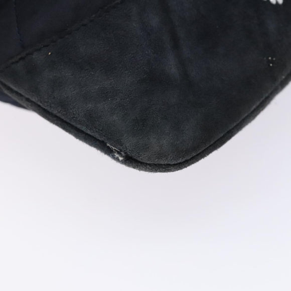 CHANEL Matelasse Pouch Satin Black CC Auth 141547