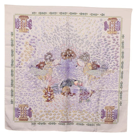 HERMES Carre 90 Scarf ""RENCONTRE OCEANE"" Silk Gray Auth 141551