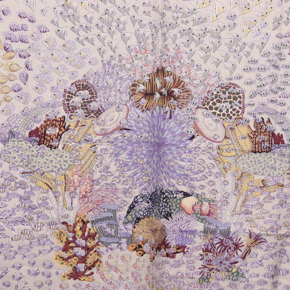 HERMES Carre 90 Scarf ""RENCONTRE OCEANE"" Silk Gray Auth 141551