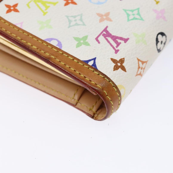 LOUIS VUITTON Multicolor Portefeuille Viennois Wallet White M92987 Auth 141553