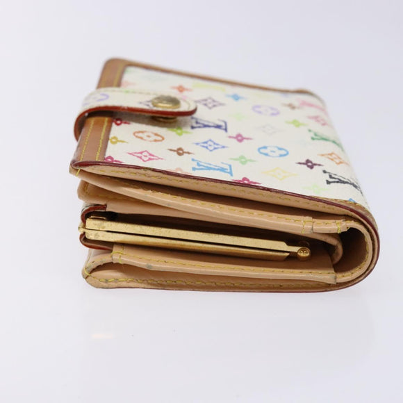 LOUIS VUITTON Multicolor Portefeuille Viennois Wallet White M92987 Auth 141553