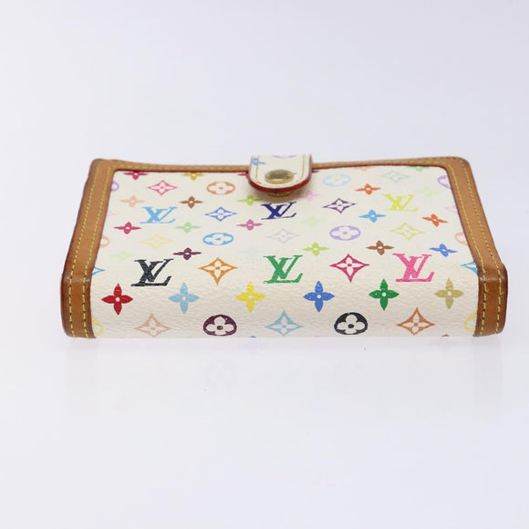 LOUIS VUITTON Multicolor Portefeuille Viennois Wallet White M92987 Auth 141553