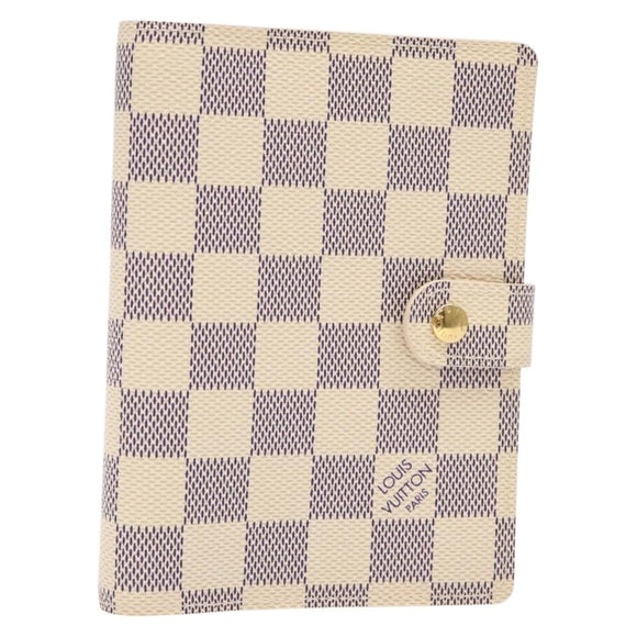 LOUIS VUITTON Damier Azur Agenda PM Day Planner Cover R20706 LV Auth 141555