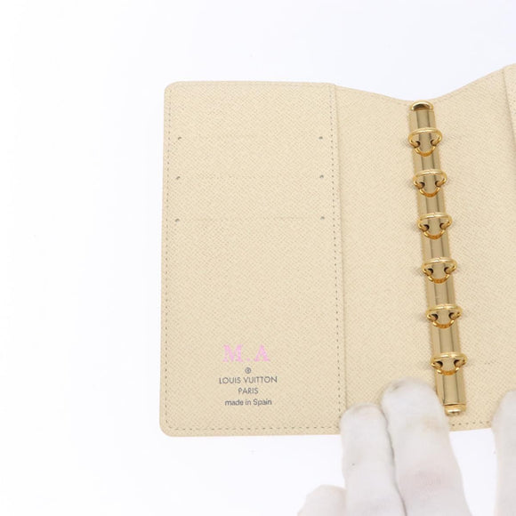 LOUIS VUITTON Damier Azur Agenda PM Day Planner Cover R20706 LV Auth 141555