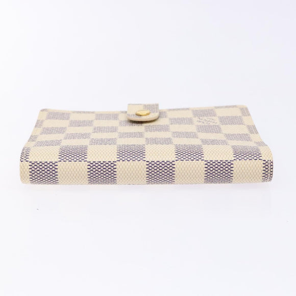 LOUIS VUITTON Damier Azur Agenda PM Day Planner Cover R20706 LV Auth 141555
