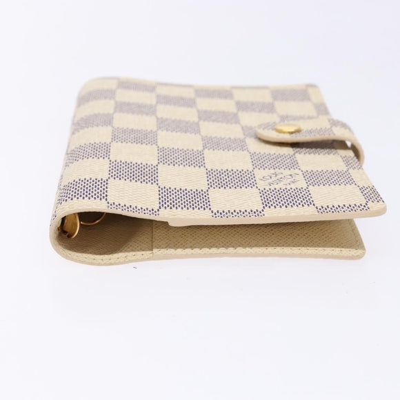 LOUIS VUITTON Damier Azur Agenda PM Day Planner Cover R20706 LV Auth 141555
