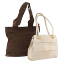 Salvatore Ferragamo Shoulder Bag Leather Nylon 2Set Beige Brown Auth 141558-1