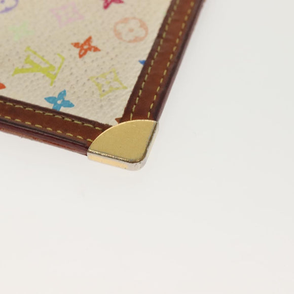 LOUIS VUITTON Multicolor Pochette Cles Coin Purse White M92655 LV Auth 141583