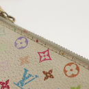 LOUIS VUITTON Multicolor Pochette Cles Coin Purse White M92655 LV Auth 141583-9