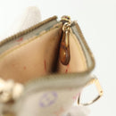 LOUIS VUITTON Multicolor Pochette Cles Coin Purse White M92655 LV Auth 141583-12