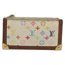 LOUIS VUITTON Multicolor Pochette Cles Coin Purse White M92655 LV Auth 141583-13