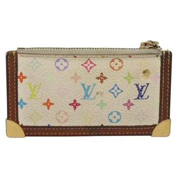 LOUIS VUITTON Multicolor Pochette Cles Coin Purse White M92655 LV Auth 141583 - 0