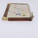 LOUIS VUITTON Multicolor Pochette Cles Coin Purse White M92655 LV Auth 141583-4