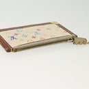LOUIS VUITTON Multicolor Pochette Cles Coin Purse White M92655 LV Auth 141583-3