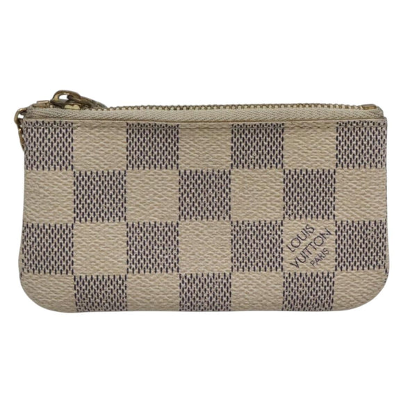 LOUIS VUITTON Damier Azur Pochette Cles Coin Purse N62659 LV Auth 141584