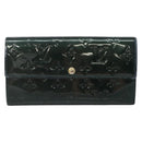 LOUIS VUITTON Vernis Portefeiulle Sarah Lange Portemonnee Bluenuit M93667 Auth 141587-13
